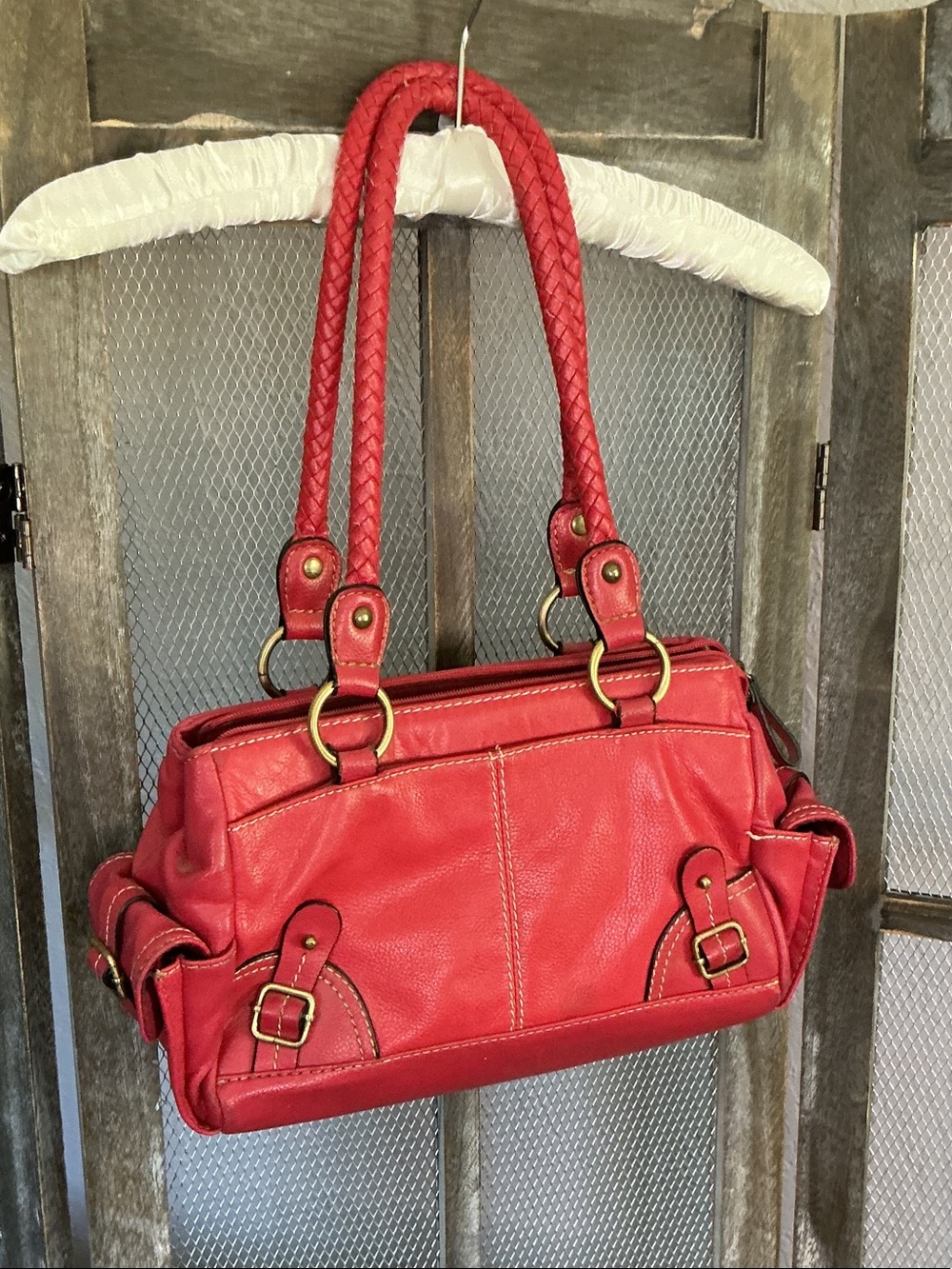 Vintage red leather purse